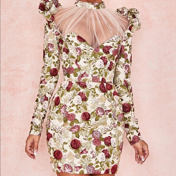 NWT House of CB Nola Floral Print Mini dress - Picture 5 of 6